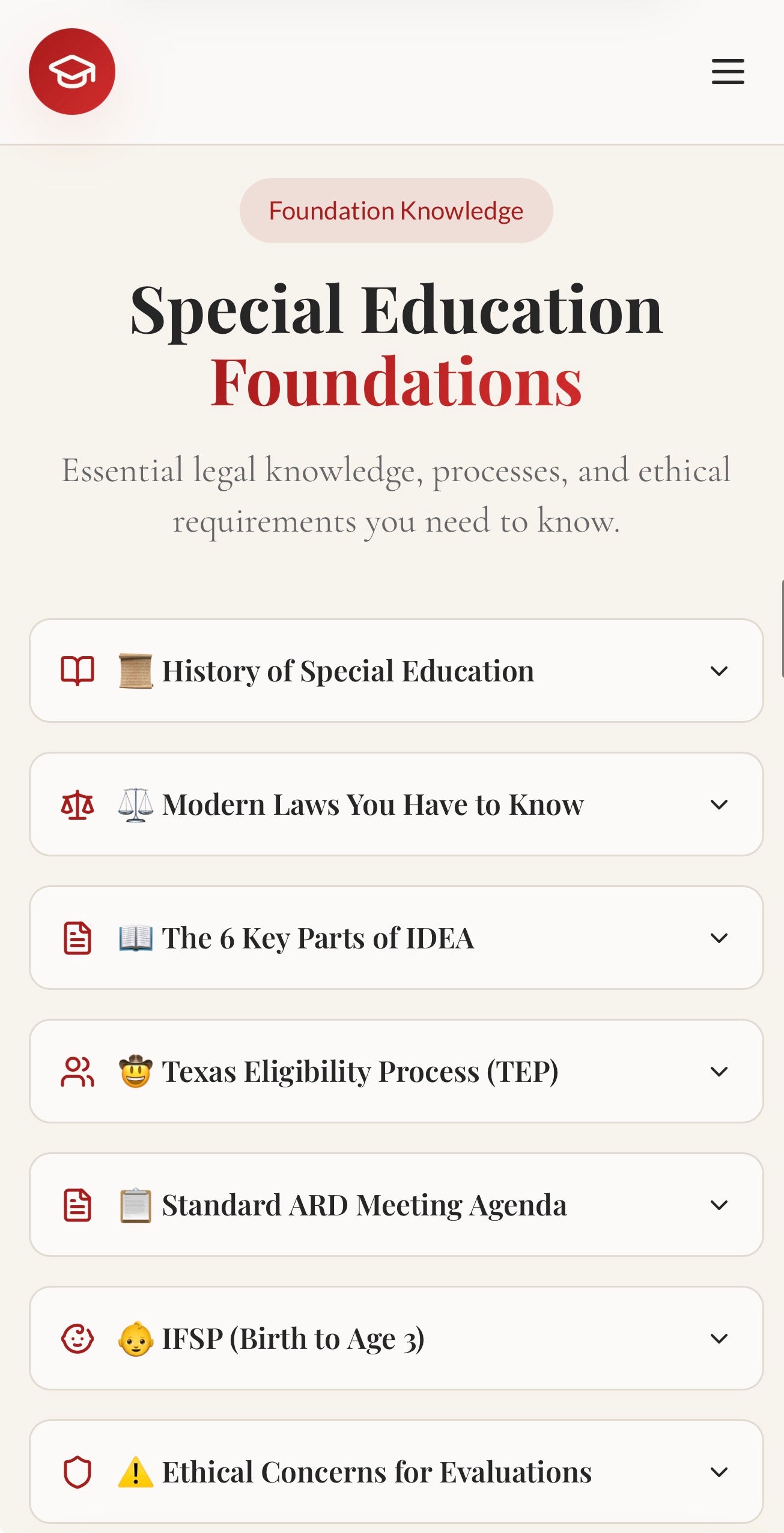 SPED EC–12 Strategic Certification App Suite