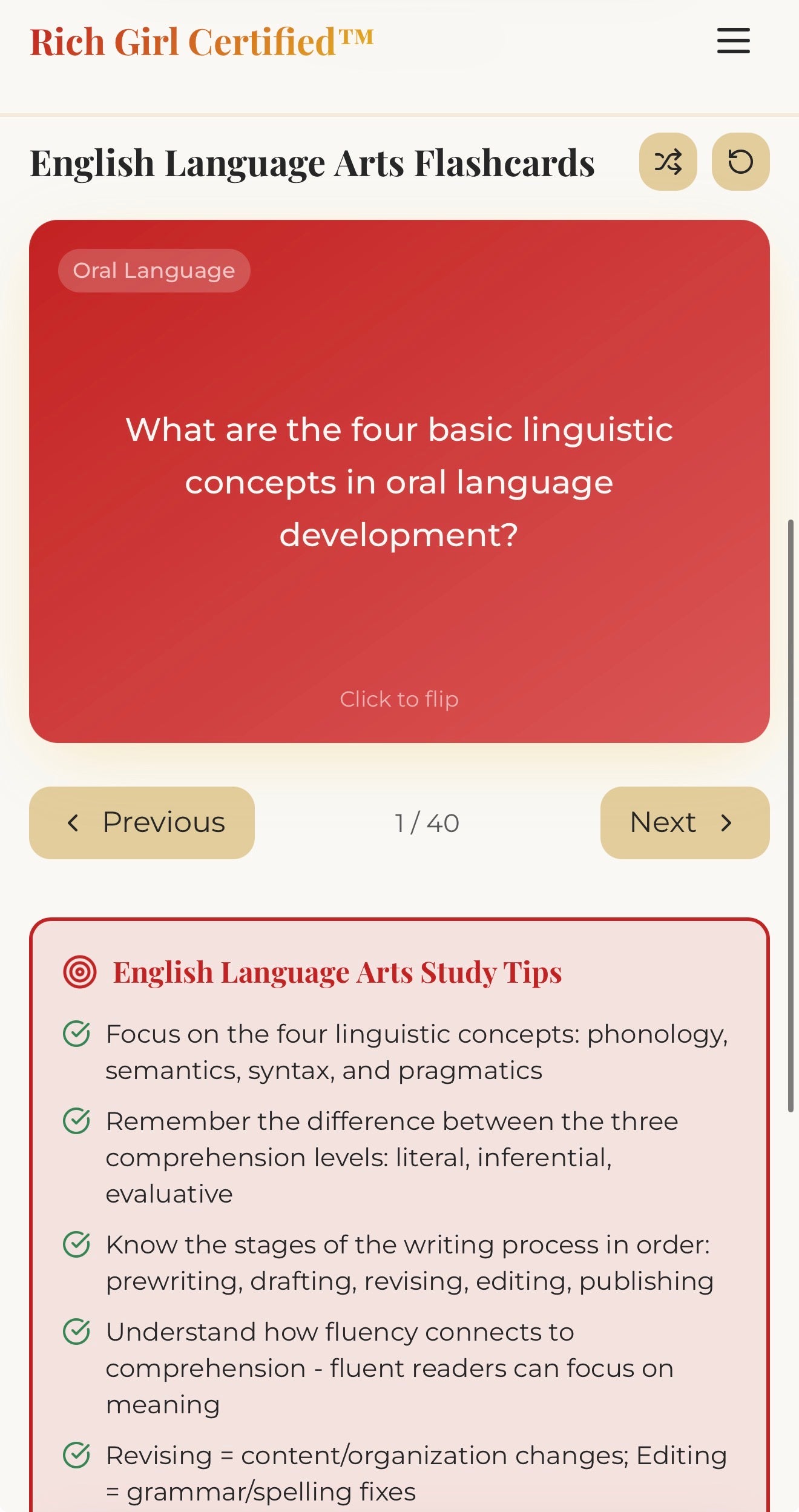 Core Subjects EC–6 (391) Strategic Certification App Suite